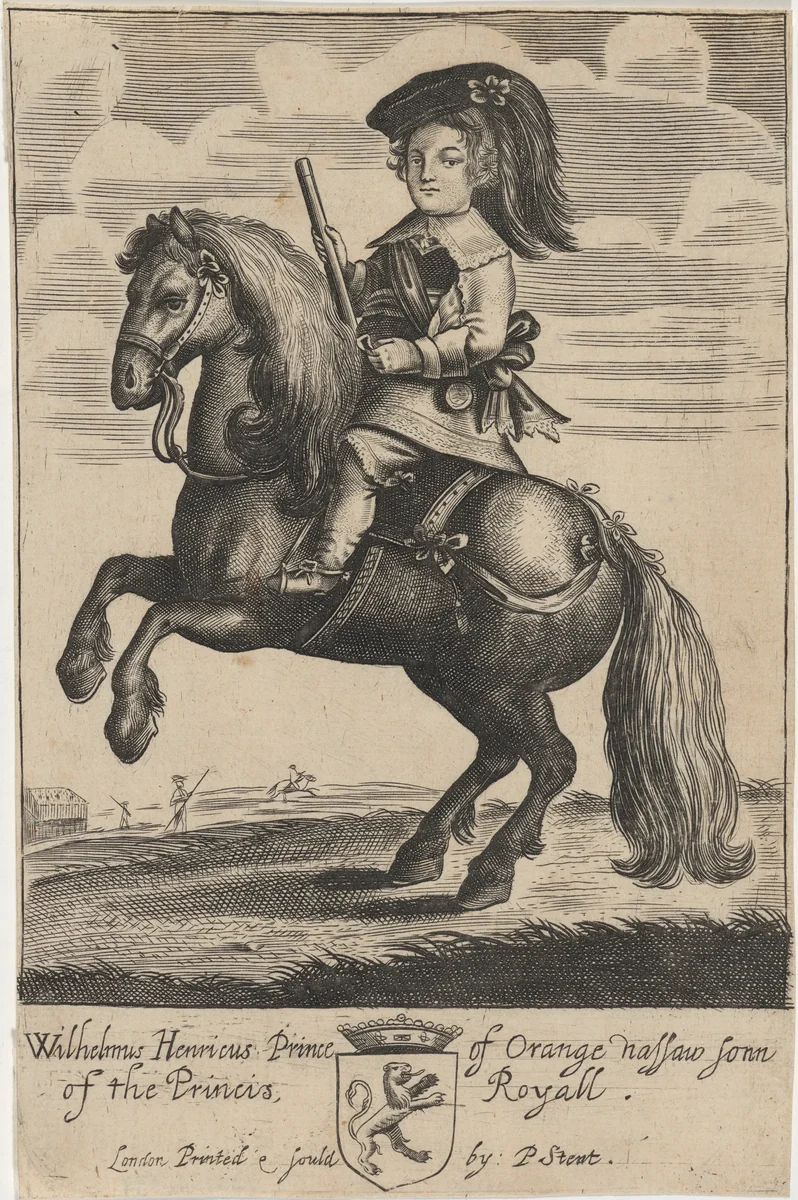 William III as Prince of Orange on Horseback by Unknown 19th Century, print, 1800-1899