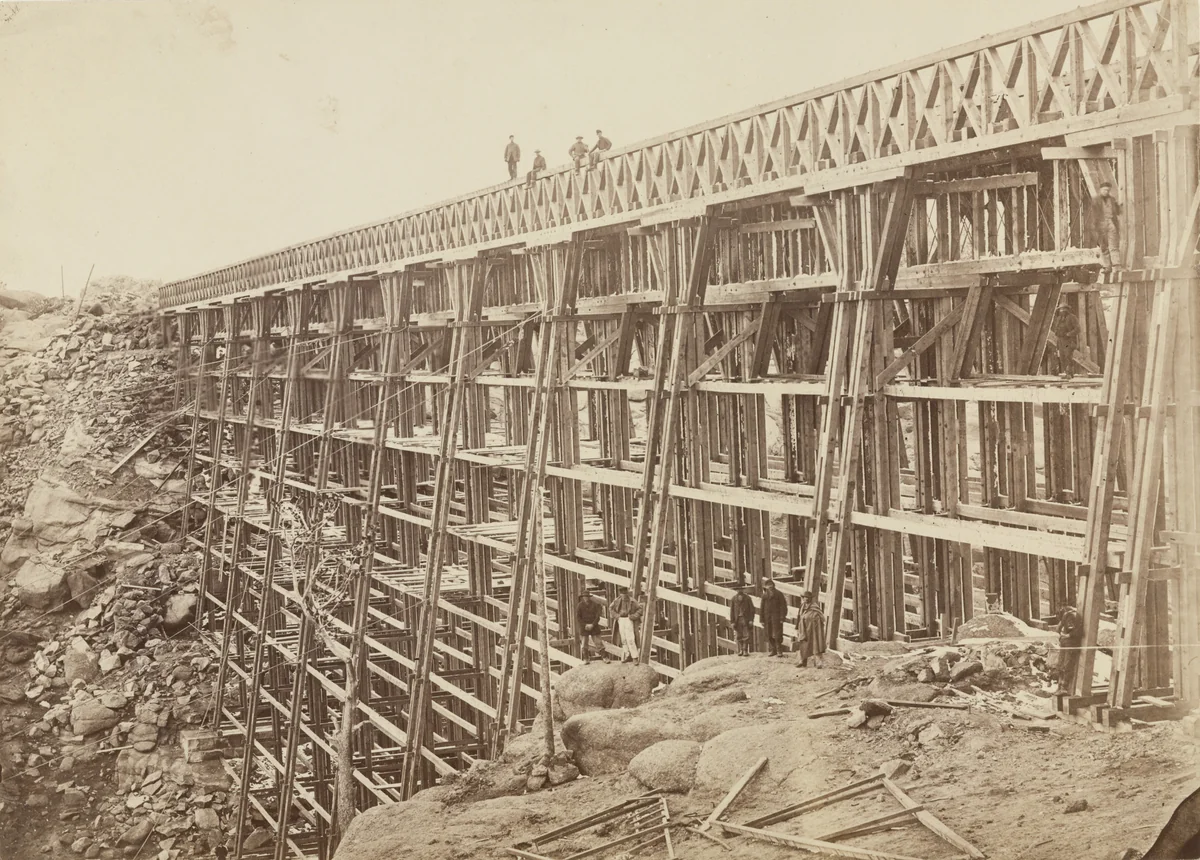 Dale Creek Bridge, From Above by Andrew Joseph Russell, photograph, 1867
