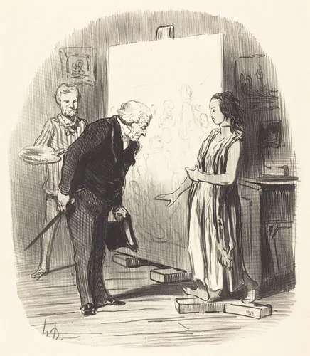 Madame, j'ai bien l'honneur! by Honoré Daumier, print, 1848