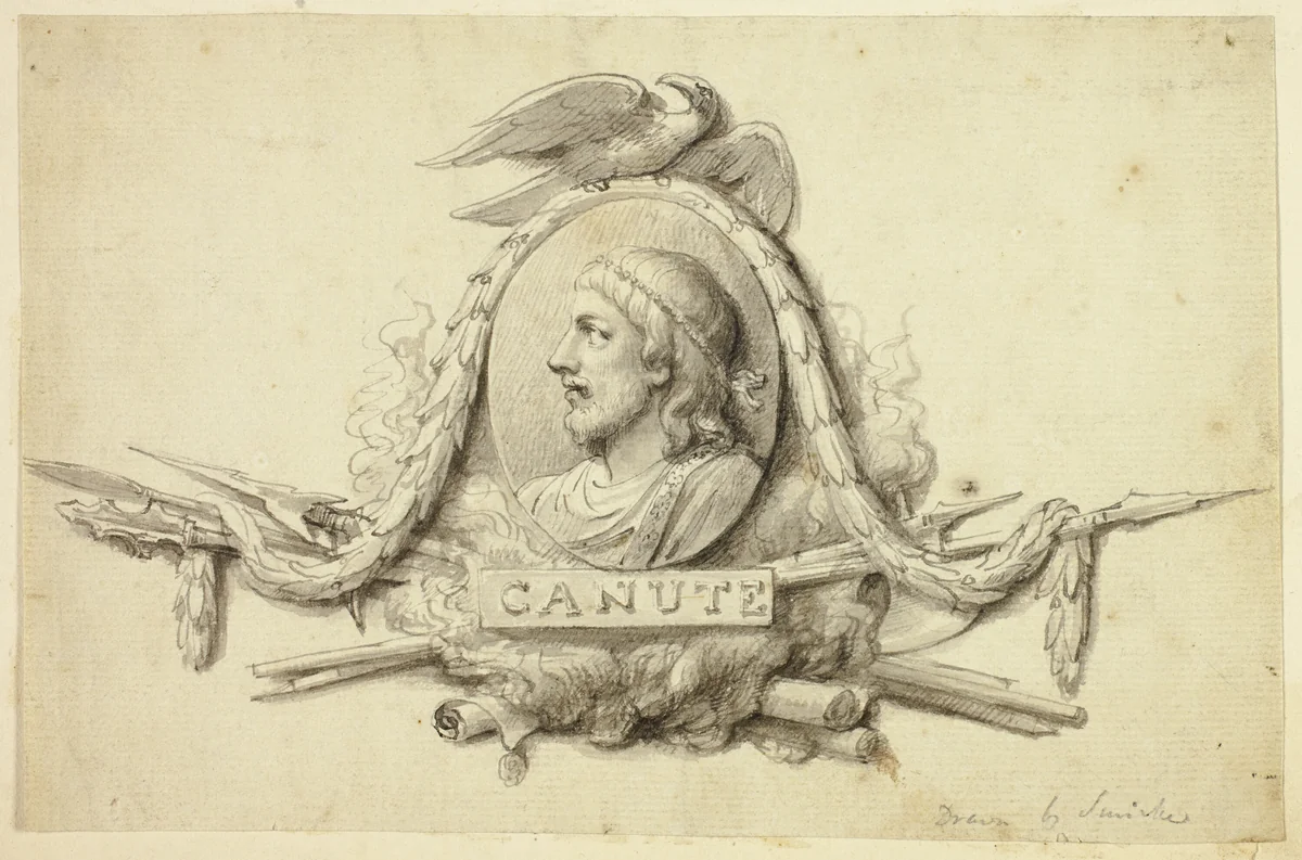 Design for Medallion of King Canute by Robert Smirke, drawing, 1801-1867