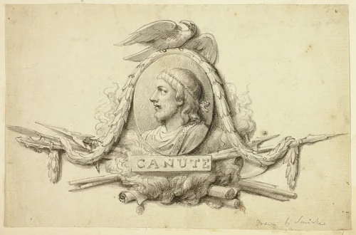Design for Medallion of King Canute by Robert Smirke, drawing, 1801-1867