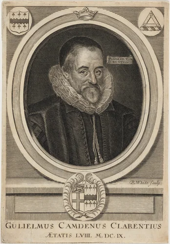William Camden by Robert White, print, 1691