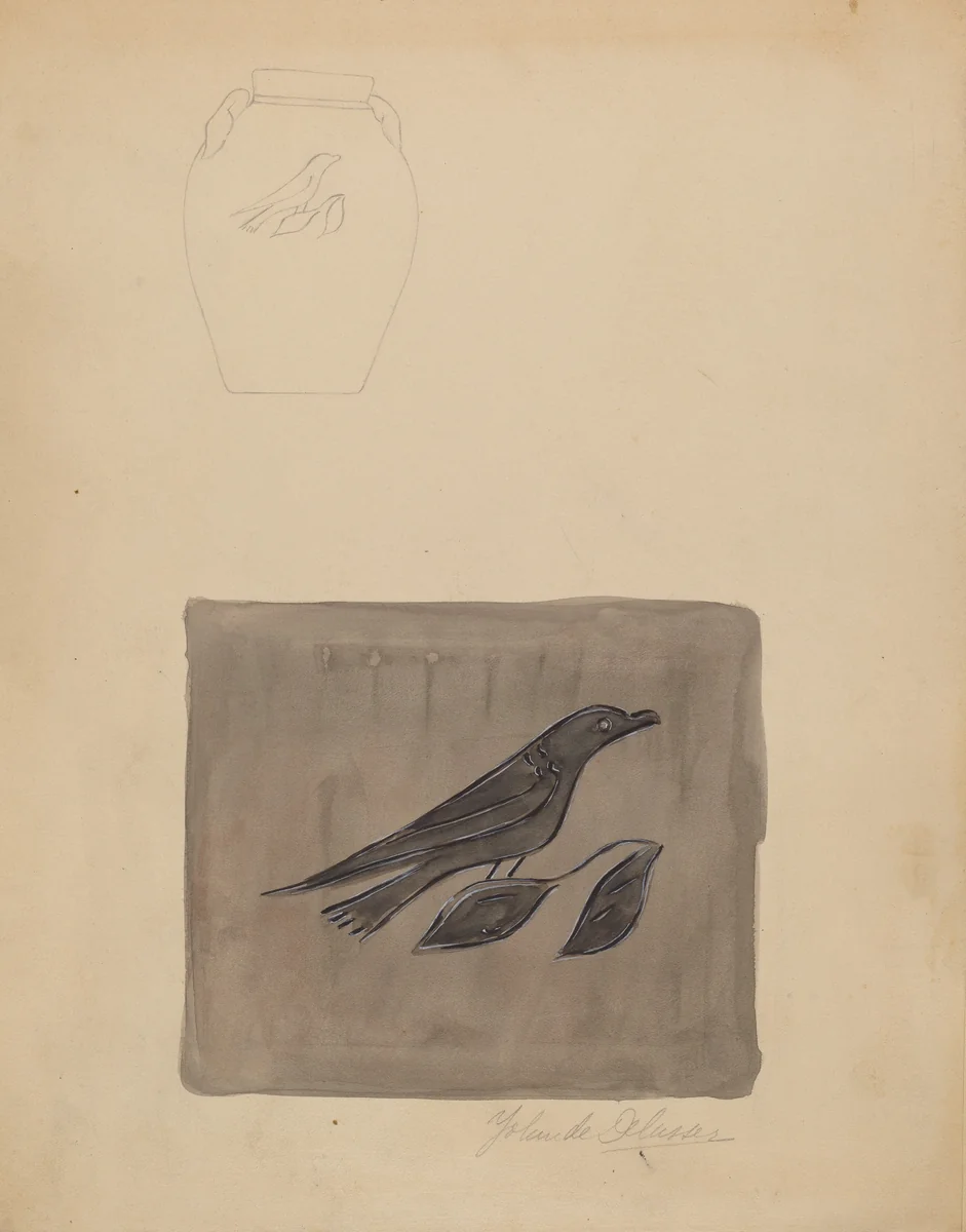 Jar by Yolande Delasser, index of american design, 1936