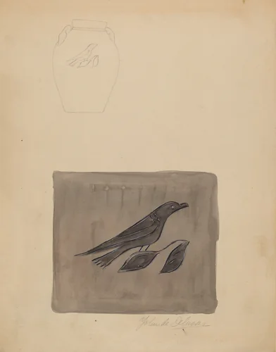 Jar by Yolande Delasser, index of american design, 1936