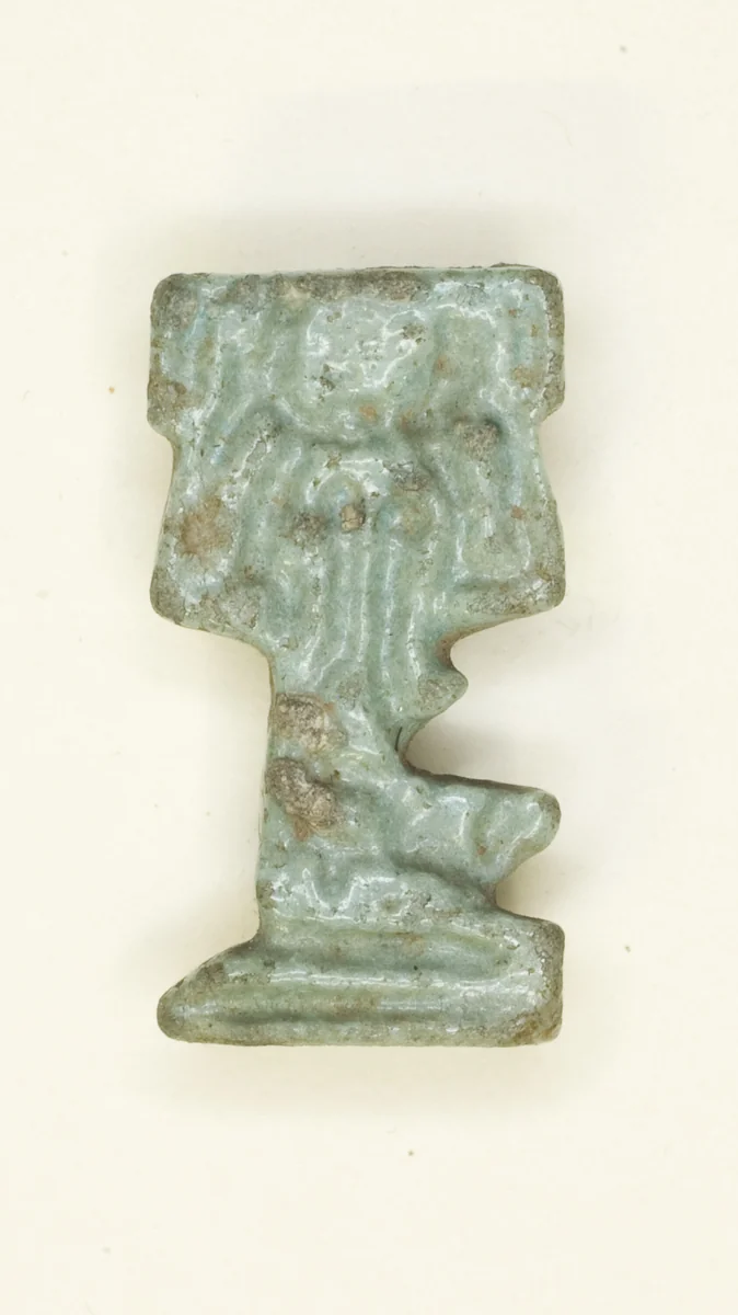 Amulet of the God Shu by Egyptian, metalwork, -664--332