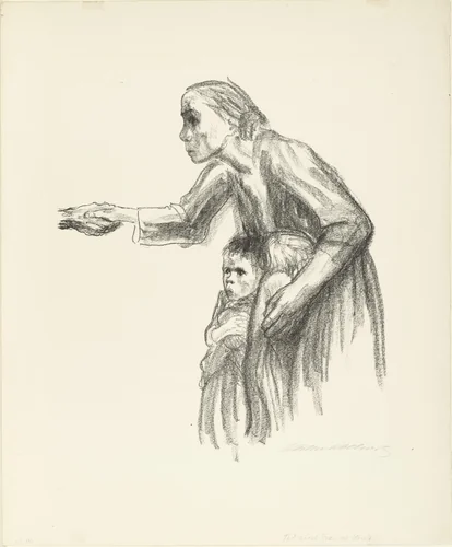 Woman Entrusts Herself to Death (Frau vertraut sich dem Tode an) from the series Death (Tod) by Käthe Kollwitz, print, 1934