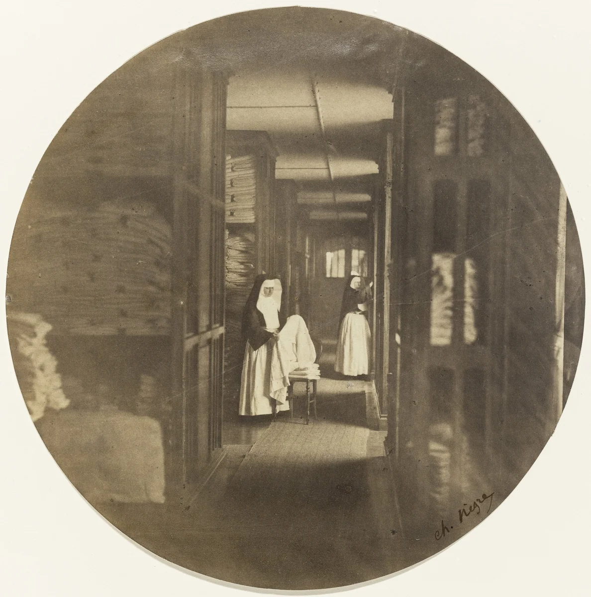 Imperial Asylum, Vincennes: The Laundry by Charles Nègre, photograph, 1858