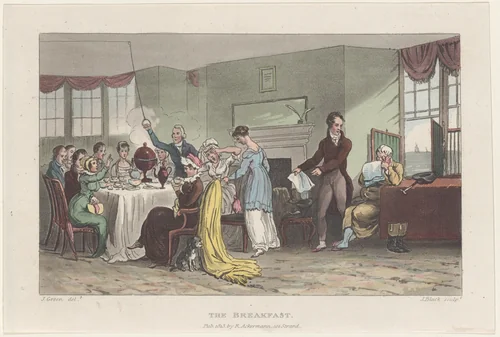 The Breakfast by Thomas Rowlandson, print, 1813
