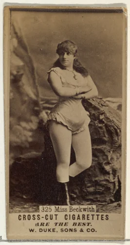 Card Number 325, Miss Beckwith, from the Actors and Actresses series (N145-3) issued by Duke Sons & Co. to promote Cross Cut Cigarettes by W. Duke, Sons & Co., photograph, 1880-1889