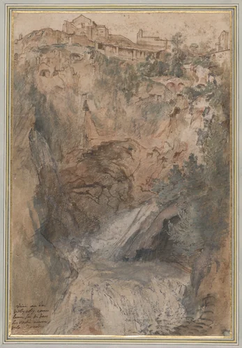 View of the Cascades at Tivoli by Nicolas Delobel, drawing, 1719-1738