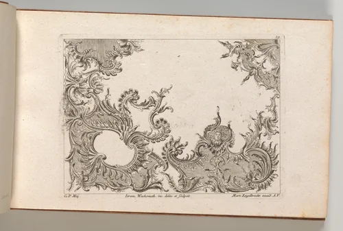 Design for a Ceiling Decoration, Plate 3 from 'Unterschiedliche neu inventierte Deken oder Plafond' by Jeremias Wachsmuth, book, 1745-1755