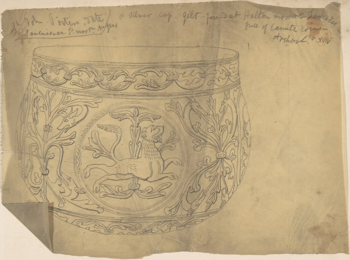 Medieval Silver Cup by anonymous, drawing, 1870-1900