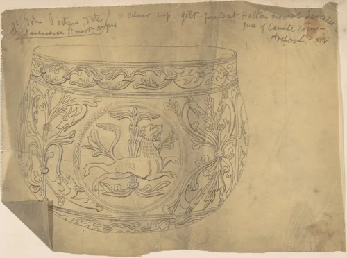 Medieval Silver Cup by anonymous, drawing, 1870-1900