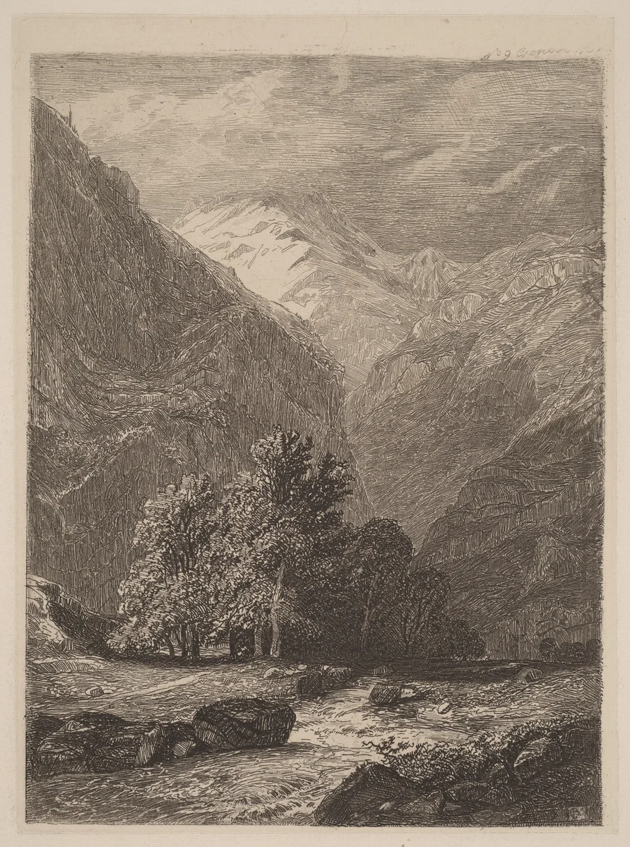 Mountain Stream by Alexandre Calame, portfolio, 1838-1850