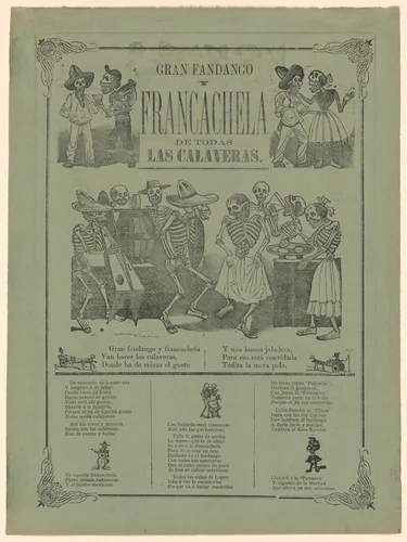 Grand Dance and Wild Party of All the Calaveras by José Guadalupe Posada, print, 1872-1913