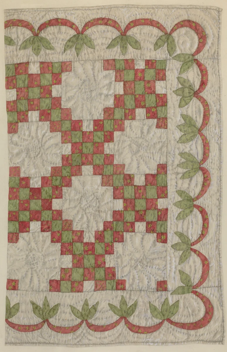 Quilt for Doll's Bed by Stella Mosher, index of american design, 1940