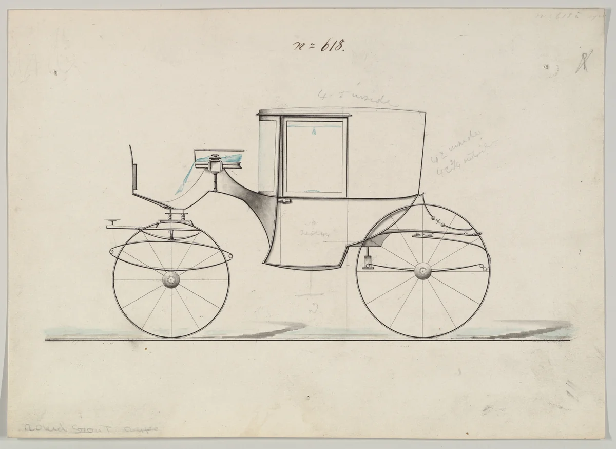 Coupé #618 by Brewster & Co., drawing, 1850-1870