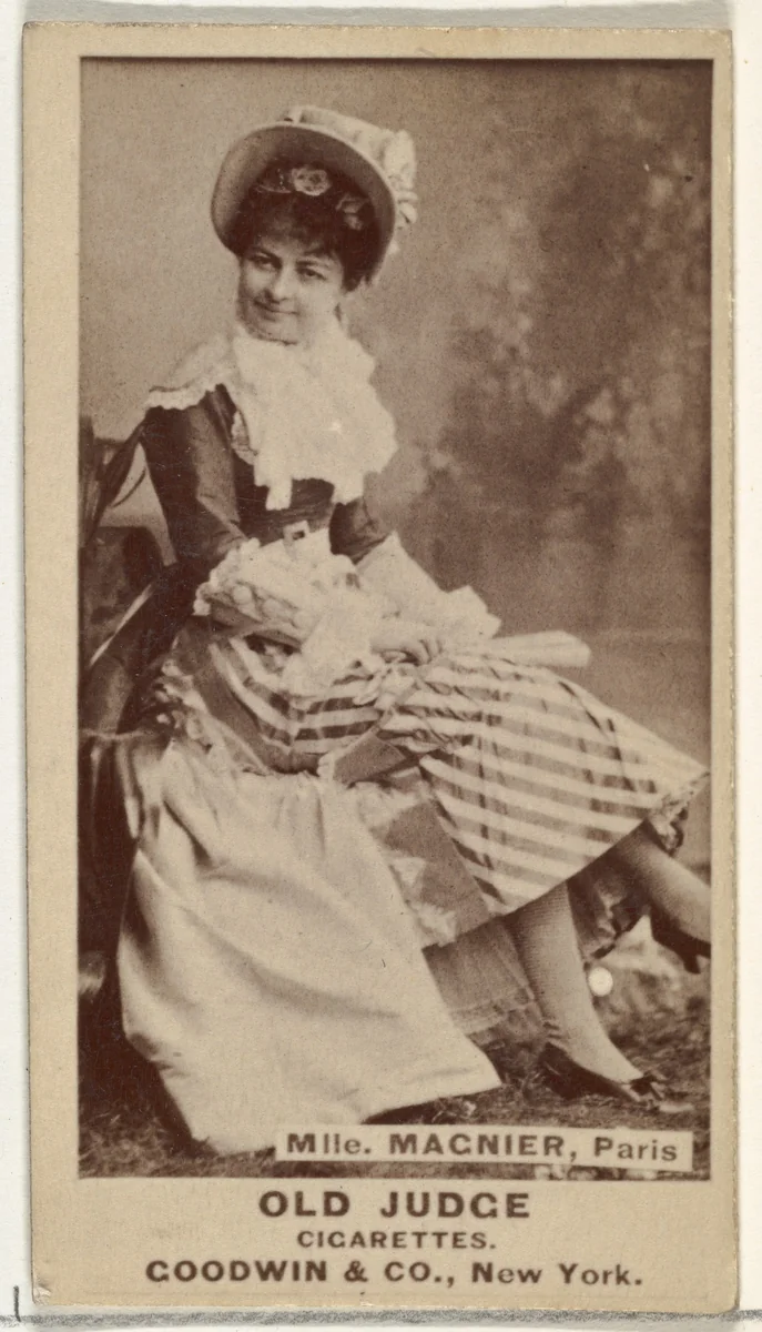 Mlle. Magnier, Paris, from the Actors and Actresses series (N171) for Old Judge Cigarettes by Goodwin & Company, photograph, 1886-1890