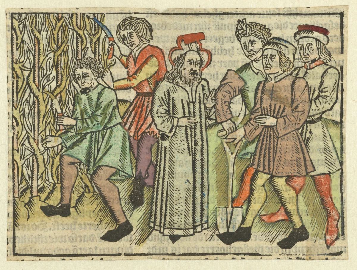 Parabel van de werkers in de wijngaarde by Unknown, print, 1485-1491