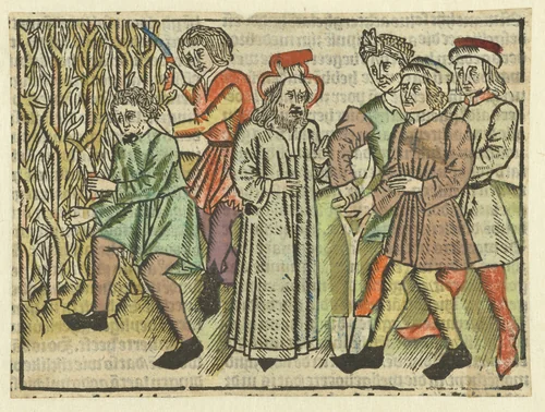 Parabel van de werkers in de wijngaarde by Unknown, print, 1485-1491