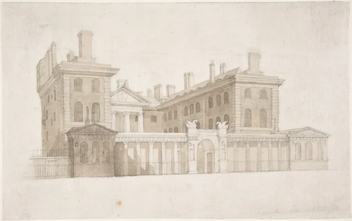 The Old Admiralty in London by Carl Gustav Carus, drawing, 1844