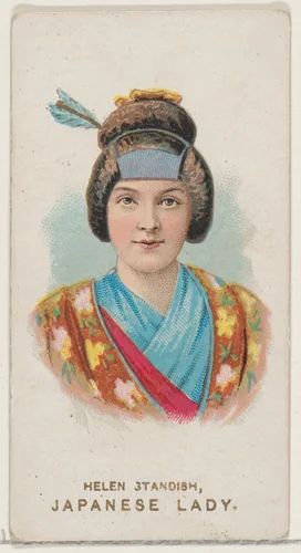 Helen Standish Dressed as Japanese Lady, from the set Actors and Actresses, Second Series (N71) for Duke brand cigarettes by W. Duke, Sons & Co., print, 1888-1890