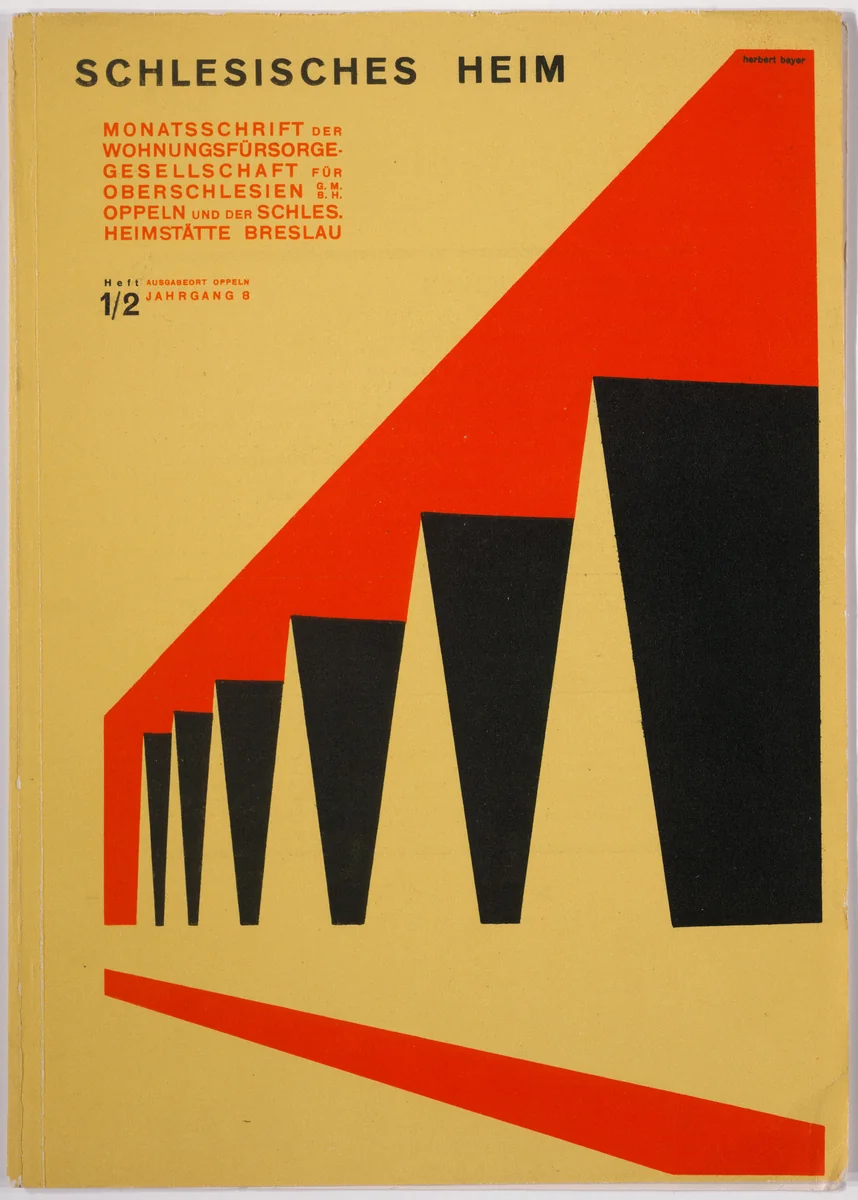 "Schlesisches Heim," issue 1/2, 8th year by Herbert Bayer, design, 1927