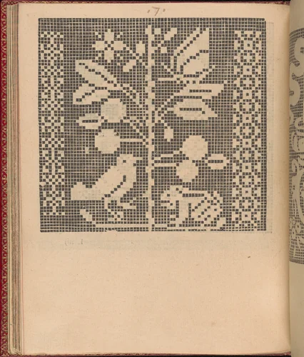 Les Singuliers et Nouveaux Portraicts... page 44 (verso) by Federico de Vinciolo, book, 1588