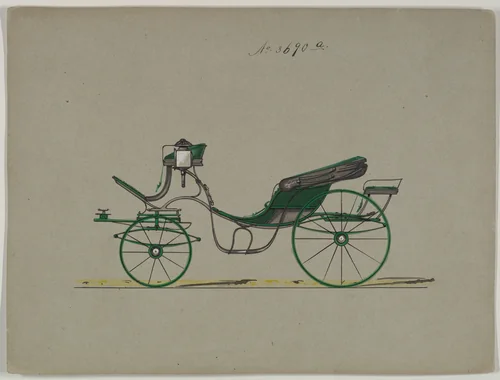 Design for Cabriolet or Victoria, no. 3690a by Brewster & Co., drawing, 1881