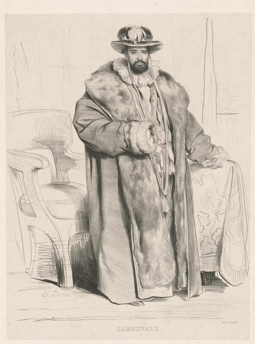 Carnevale by Achille Devéria; Joseph Lemercier, print, 1830