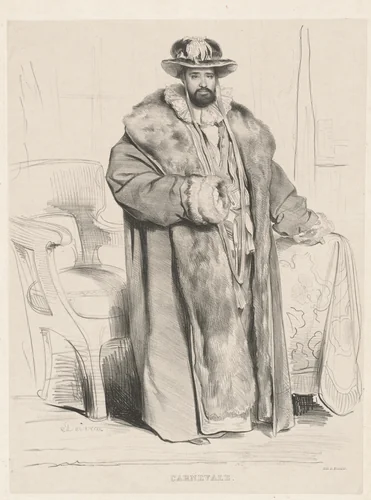 Carnevale by Achille Devéria; Joseph Lemercier, print, 1830