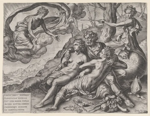 The Immortal Rewards of Virtue by Cornelis Cort, print, 1564
