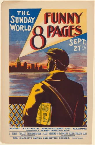 The Sunday World, Most Lovely Bicyclist on Earth: Announcement of The Sunday World Prize Winner by anonymous, print, 1896