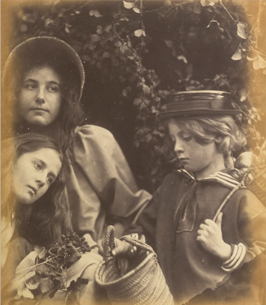 Elizabeth Keown, Kate Keown, and Freddy Gould by Julia Margaret Cameron, photograph, 1866-1868
