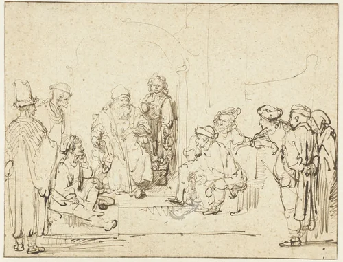 Jacob and his Sons by Rembrandt van Rijn, drawing, 1641