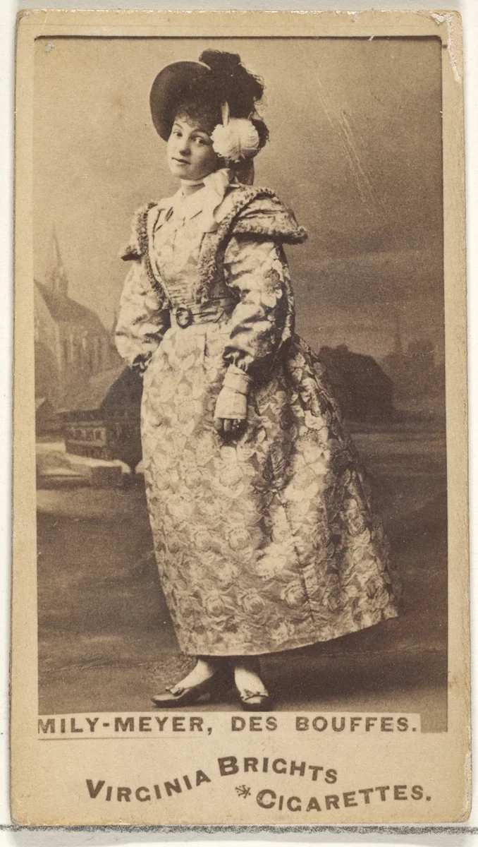 Mily-Meyer, Des Bouffes, from the Actors and Actresses series (N45, Type 1) for Virginia Brights Cigarettes by Allen & Ginter, photograph, 1885-1891