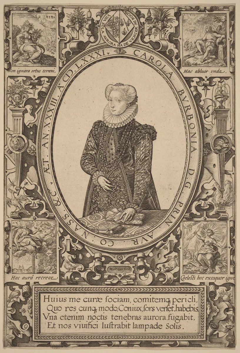 Charlotte of Bourbon by Hendrick Goltzius, print, 1581