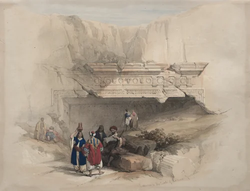 Entrance to the Tombs of the Kings, Jerusalem by David Roberts, print, 1839