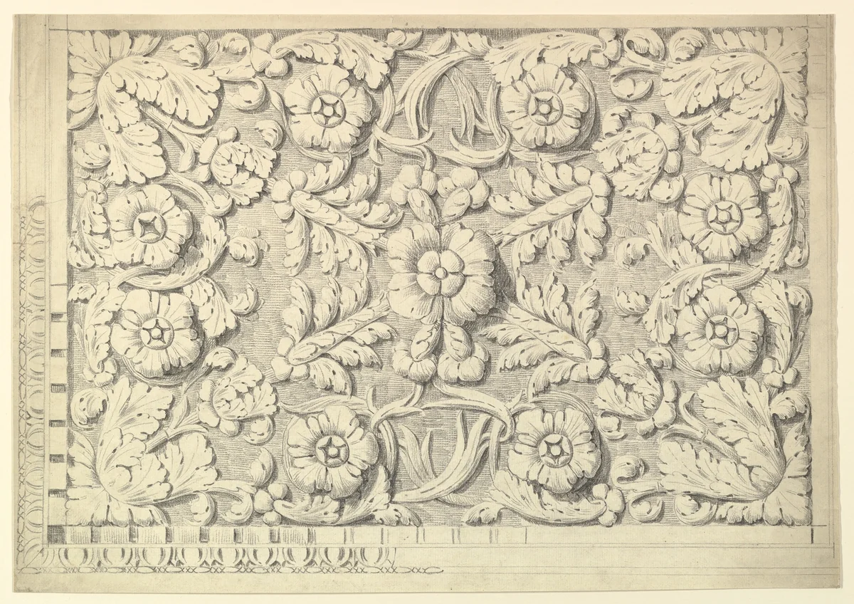 Plaque with Ornamentation by Thomas Hardwick, drawing, 1776-1779