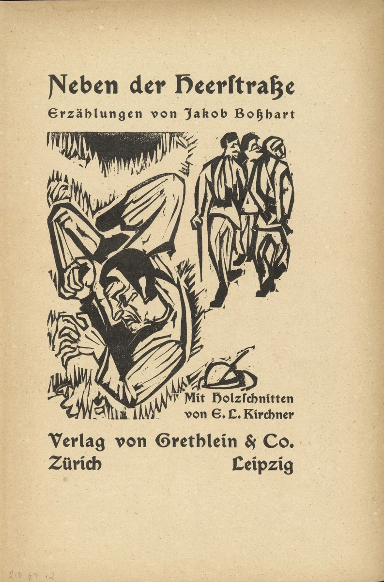 Title page (Titelblatt) from Neben der Heerstrasse (Off the Main Road) by Ernst Ludwig Kirchner, illustrated book, 1923