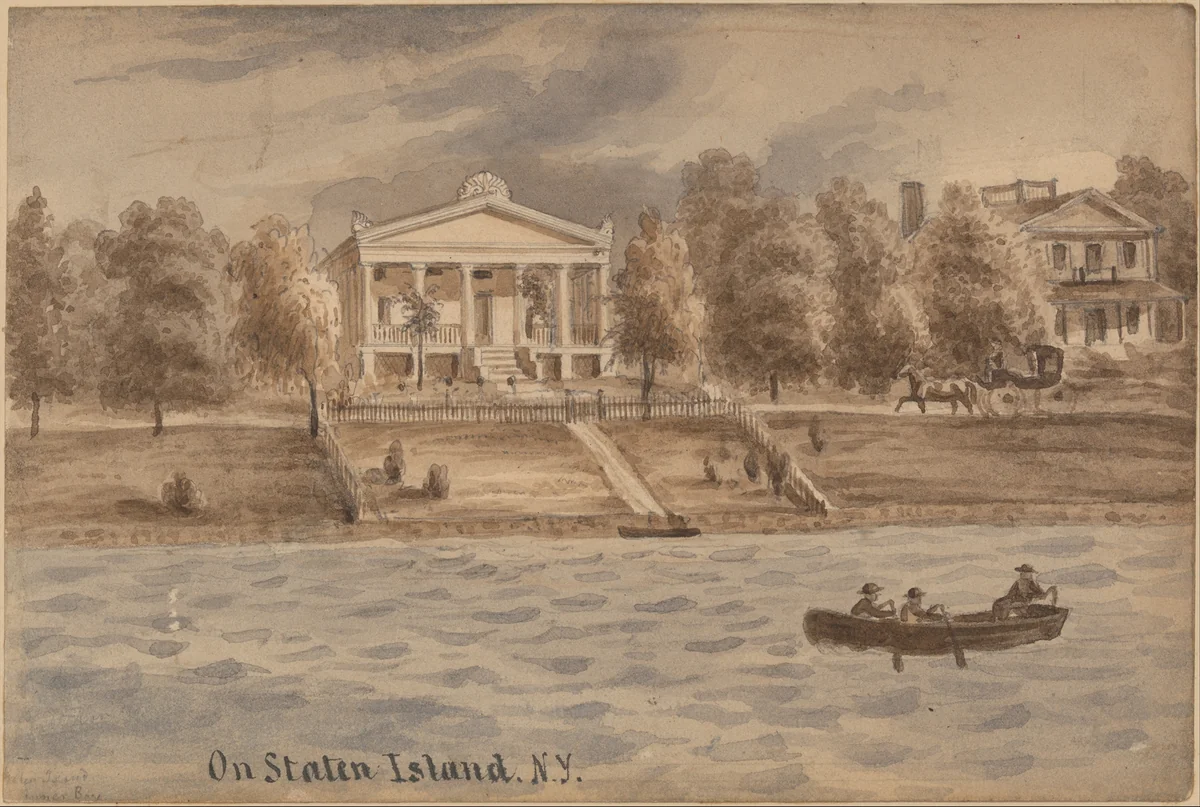 Inner Bay, Staten Island, New York by Augustus Kollner, drawing, 1867-1877