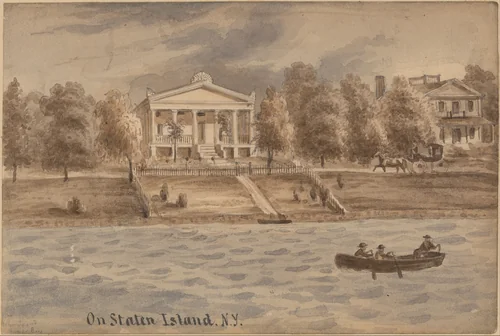 Inner Bay, Staten Island, New York by Augustus Kollner, drawing, 1867-1877