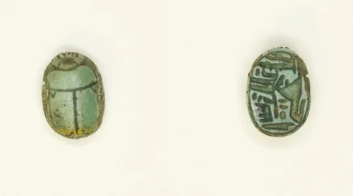 Scarab: Criosphinx and Ma’at with Name of Amun-Ra by Egyptian, other, -1550--525