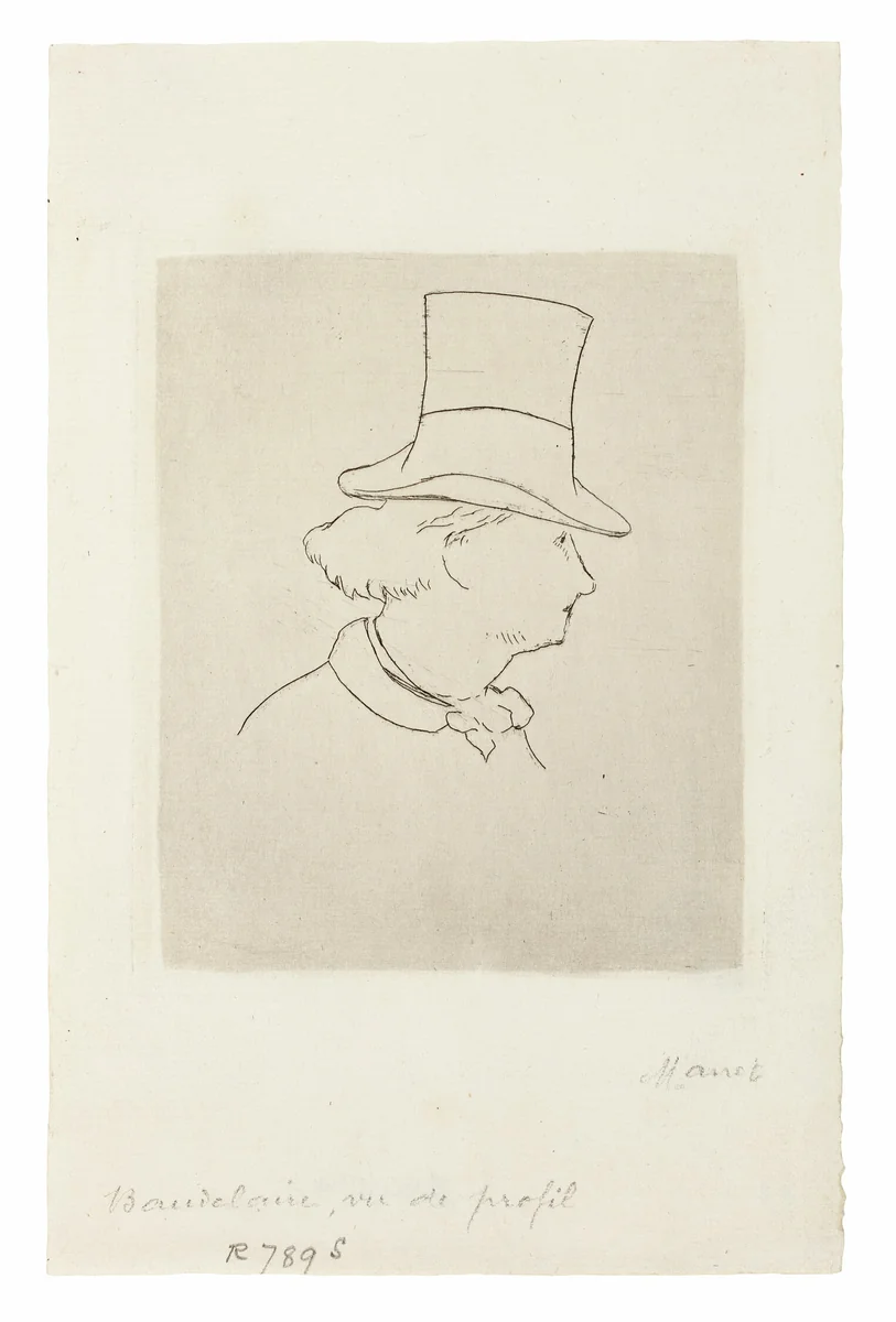 Charles Baudelaire, In Profile II by Édouard Manet, print, 1867-1868