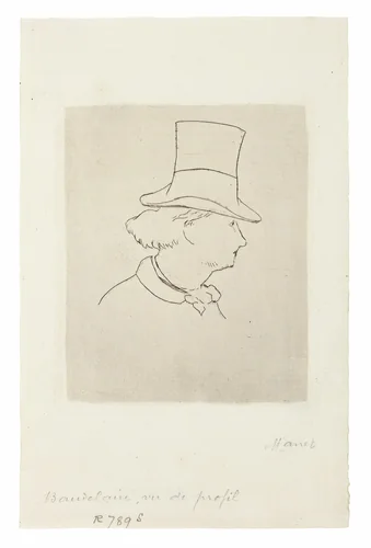 Charles Baudelaire, In Profile II by Édouard Manet, print, 1867-1868