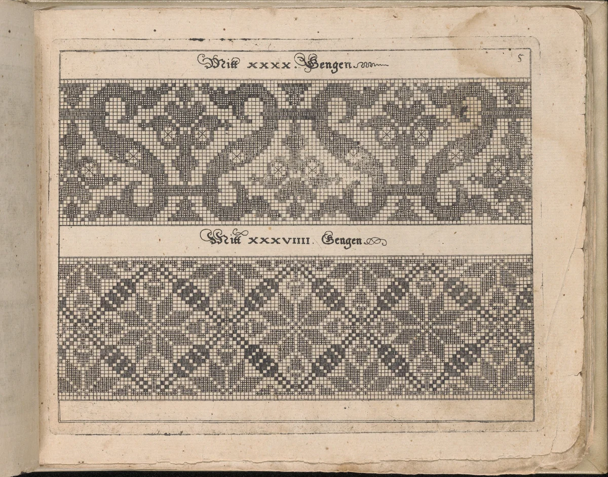 Schön Neues Modelbuch (Page 10 recto) by Johann Sibmacher, book, 1597