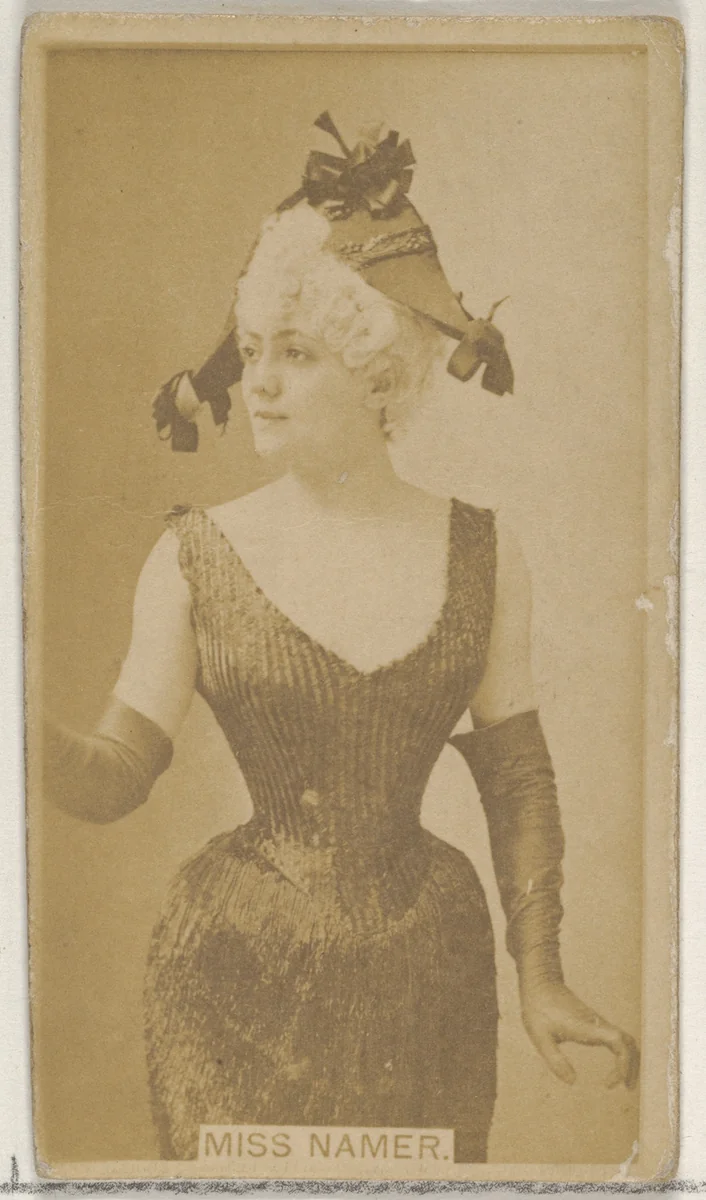 Miss Namer, from the Actors and Actresses series (N45, Type 8) for Virginia Brights Cigarettes by Allen & Ginter, photograph, 1885-1891