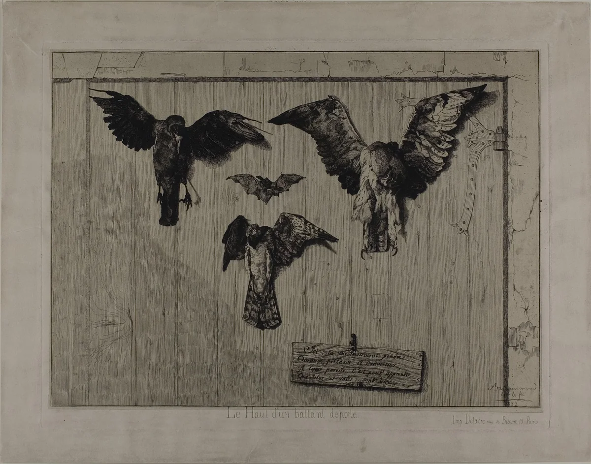 The Upper Part of a Door by Felix Bracquemond, print, 1852