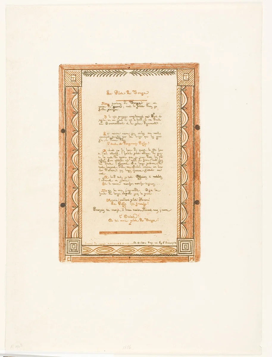 The Pilot of Tonga by Charles Meryon, print, 1856