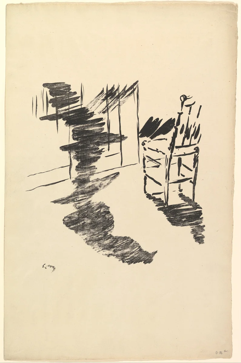 The Shadow that Lies Floating on the Floor, from "The Raven" by Edgar Allan Poe by Edouard Manet, print, 1875